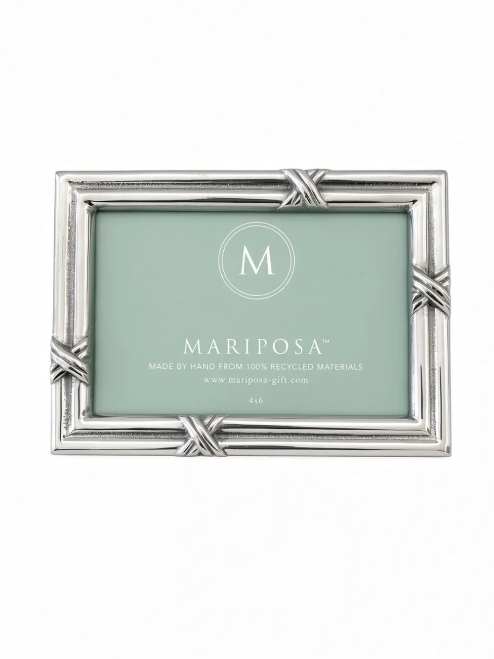 Mariposa Bamboo 4x6 Silver Picture Frame Sandcast Aluminum NEW